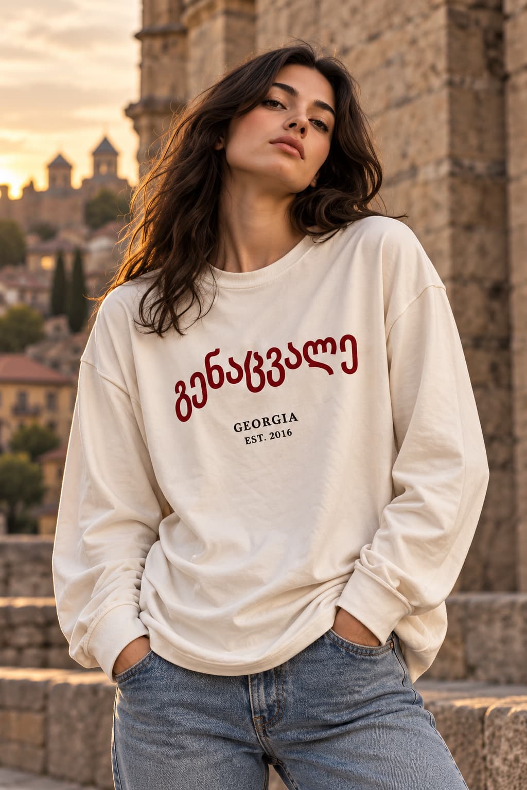 Georgian Script Long-Sleeve Tee